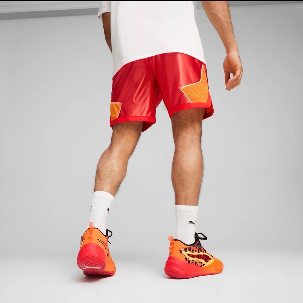 NWT Puma Athletic Red and Orange Basketball Shorts - Picture 10 of 10